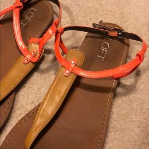 LOFT Bright orange sandals. Comfortable!